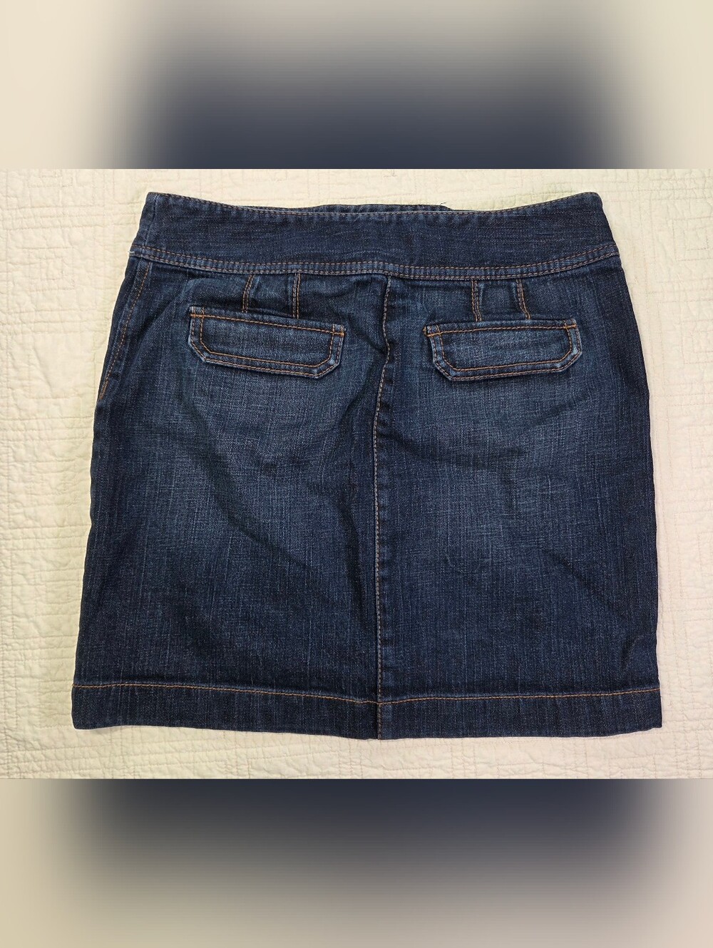Ann Taylor LOFT Denim Skirt Womens Size 2 Blue Cotton Blend Pockets Short - Picture 2 of 11